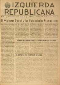 Izquierda Republicana. Año XIX, núm. 112, marzo-abril de 1958