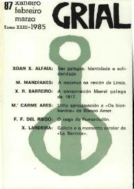Grial : revista galega de cultura. Núm. 87, 1985