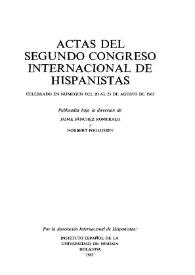 Actas del II Congreso de la Asociación Internacional de Hispanistas : celebrado en Nijmegen del 20 al 25 de agosto de 1965