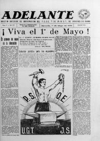 Adelante : Órgano del Partido Socialista Obrero Español de B.-du-Rh. (Marsella). Año I, núm. 27, 1 de mayo de 1945