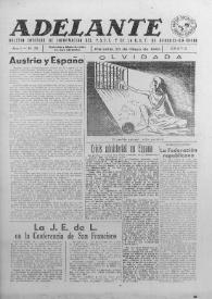 Adelante : Órgano del Partido Socialista Obrero Español de B.-du-Rh. (Marsella). Año I, núm. 30, 20 de mayo de 1945