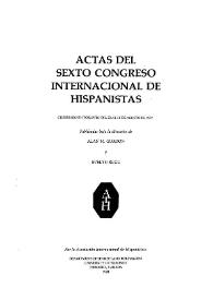 Actas del Sexto Congreso de la Asociación Internacional de Hispanistas celebrado en Toronto del 22 al 26 de agosto de 1977