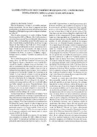 La obra poética de Fray Damián Cornejo (1629-1707): los problemas de una edición crítica a base de los apógrafos