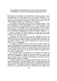  La obra literaria de Juan de Palafox y Mendoza, escritor hispanoamericano 