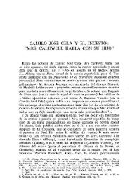 Camilo José Cela y el incesto: 
