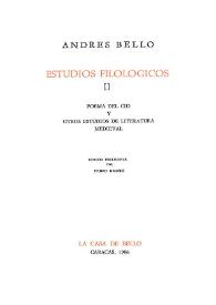 Estudios filológicos. II. Poema del Cid y otros estudios de literatura medieval