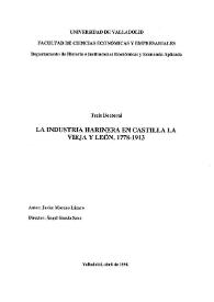 La industria harinera en Castilla la Vieja y León, 1778-1913