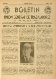 U.G.T. : Boletín de la Unión General de Trabajadores de España en Francia. Núm. 65, marzo de 1950
