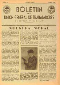 U.G.T. : Boletín de la Unión General de Trabajadores de España en Francia. Núm. 77, marzo de 1951