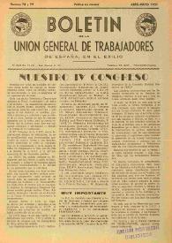 U.G.T. : Boletín de la Unión General de Trabajadores de España en Francia. Núm. 78-79, abril-mayo de 1951
