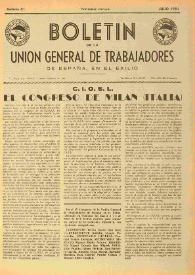 U.G.T. : Boletín de la Unión General de Trabajadores de España en Francia. Núm. 81, julio de 1951