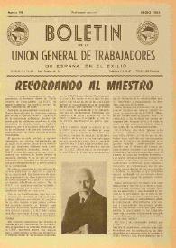U.G.T. : Boletín de la Unión General de Trabajadores de España en Francia. Núm. 99, enero de 1953