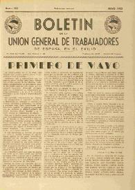 U.G.T. : Boletín de la Unión General de Trabajadores de España en Francia. Núm. 103, mayo de 1953
