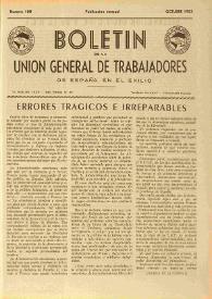 U.G.T. : Boletín de la Unión General de Trabajadores de España en Francia. Núm. 108, octubre de 1953