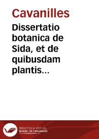 Dissertatio botanica de Sida, et de quibusdam plantis quae cum illa affinitatem habent