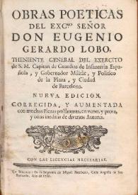 Obras poéticas del Excmo. Señor Don Eugenio Gerardo Lobo ...