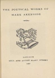 The poetical works of Mark Akenside