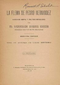 La flema de Pedro Hernández. Discurso moral y político-novelesco