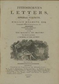 Fitzosborne's letters, on several subjects