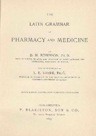 The Latin grammar of pharmacy and medicine
