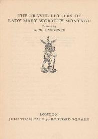 The travel letters of Lady Mary Wortley Montagu