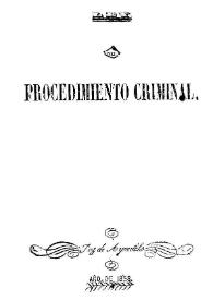 Ley del procedimiento criminal (Bolivia)