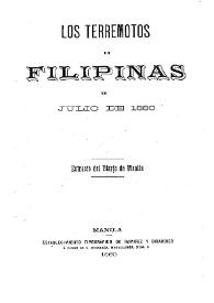 Los Terromotos en Filipinas en julio de 1880 : Extracto del Diario de Manila