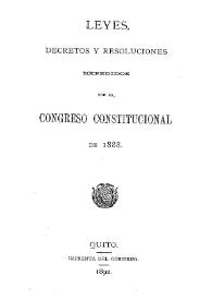 Leyes, Decretos y resoluciones expedidos por el Congreso Constitucional de 1888