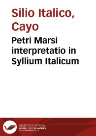 Petri Marsi interpretatio in Syllium Italicum