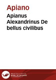 Apianus Alexandrinus De bellus civilibus
