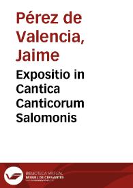 Expositio in Cantica Canticorum Salomonis