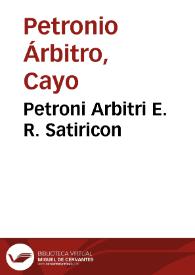 Petroni Arbitri E. R. Satiricon