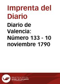 Diario de Valencia: Número 133 - 10 noviembre 1790
