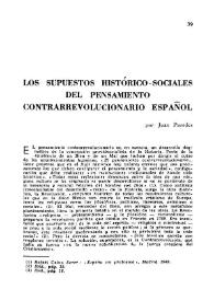 Los supuestos histórico-sociales del pensamiento contrarrevolucionario español