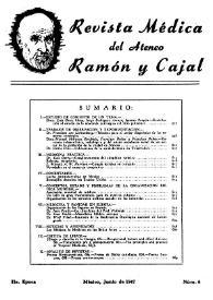 Revista Médica del Ateneo Ramón y Cajal. II época, núm. 6, junio de 1947