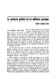 La conducta política de los militares peruanos