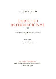 Derecho internacional. III Documentos de la Cancillería Chilena