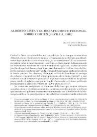 Alberto Lista y el debate constitucional sobre Cortes (Sevilla, 1809)