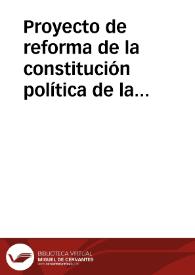 Proyecto de reforma de la constitución política de la Confederación Granadina