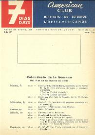 7 días = 7 days : boletín del Instituto de Estudios Norteamericanos, Barcelona. Núm. 116, del 5 al 12 de marzo de 1961
