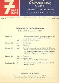 7 días = 7 days : boletín del Instituto de Estudios Norteamericanos, Barcelona. Núm. 108, del 8 al 13 de enero de 1961