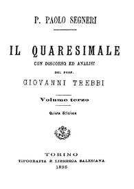 Il Quaresimale. Volume terzo