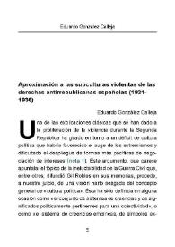 Aproximación a las subculturas violentas de las derechas antirrepublicanas españolas (1931-1936)