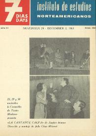 7 días = 7 days : boletín del Instituto de Estudios Norteamericanos, Barcelona. Núm. 190, del 24 de noviembre al 2 de diciembre de 1963