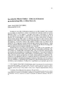 La relación Blasco Ibáñez-Zola en el discurso de la historiografía y crítica literaria