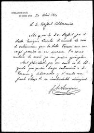 Carta de J. M. Sempere a Rafael Altamira. Buenos Aires, 30 de abril de 1910