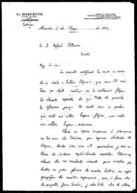 Carta de Joaquín Felliceno Camacho a Rafael Altamira. Manila, 2 de mayo de 1910