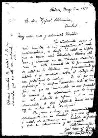 Carta de José Manuel Poveda a Rafael Altamira. Habana, 5 de marzo de 1910