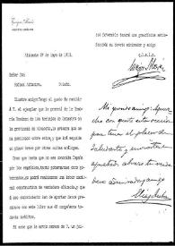 Carta de Enrique Alcaraz a Rafael Altamira. Alicante, 27 de mayo de 1910