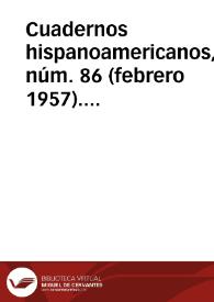 Cuadernos hispanoamericanos, núm. 86 (febrero 1957). Brújula de actualidad. Sección de notas
